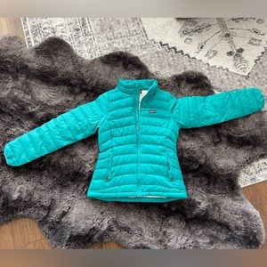 Patagonia Teal Mid-weight Girls Puffer Jacket